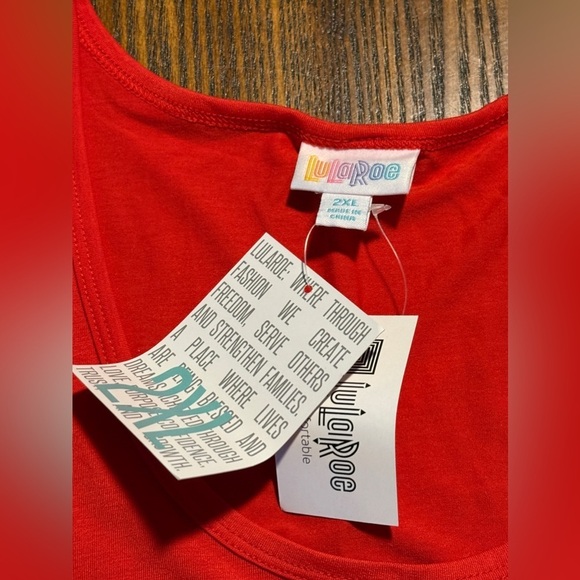 LuLaRoe Tank top Off Duty Momma Red 2XL vacation beach motherhood cruise NWT mom - Picture 5 of 15